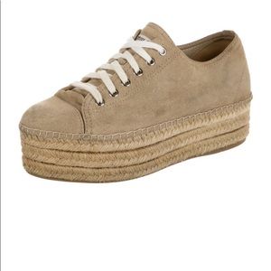 Miu Miu size 7.5 Women’s tan suede espadrilles